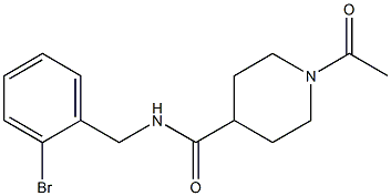 1-acetyl-N-[(2-bromophenyl)methyl]piperidine-4-carboxamide Struktur