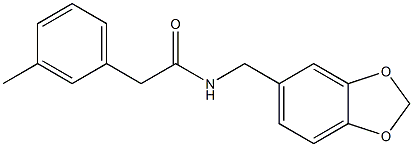 N-(1,3-benzodioxol-5-ylmethyl)-2-(3-methylphenyl)acetamide Struktur