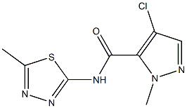 4-chloro-2-methyl-N-(5-methyl-1,3,4-thiadiazol-2-yl)pyrazole-3-carboxamide Struktur