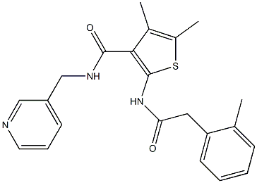 4,5-dimethyl-2-[[2-(2-methylphenyl)acetyl]amino]-N-(pyridin-3-ylmethyl)thiophene-3-carboxamide Struktur