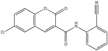 6-chloro-N-(2-cyanophenyl)-2-oxochromene-3-carboxamide Struktur