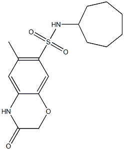 N-cycloheptyl-6-methyl-3-oxo-4H-1,4-benzoxazine-7-sulfonamide Struktur