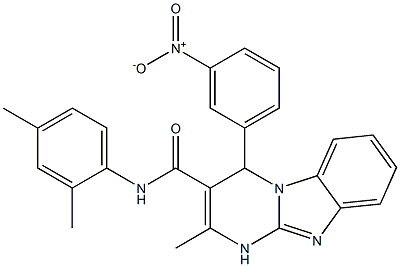 N-(2,4-dimethylphenyl)-2-methyl-4-(3-nitrophenyl)-1,4-dihydropyrimido[1,2-a]benzimidazole-3-carboxamide Struktur