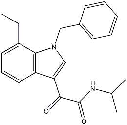 2-(1-benzyl-7-ethylindol-3-yl)-2-oxo-N-propan-2-ylacetamide Struktur