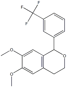 6,7-dimethoxy-1-[3-(trifluoromethyl)phenyl]-3,4-dihydro-1H-isochromene Struktur