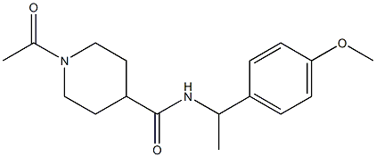 1-acetyl-N-[1-(4-methoxyphenyl)ethyl]piperidine-4-carboxamide Struktur