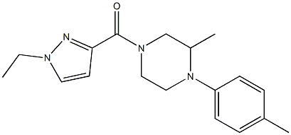 (1-ethylpyrazol-3-yl)-[3-methyl-4-(4-methylphenyl)piperazin-1-yl]methanone Struktur