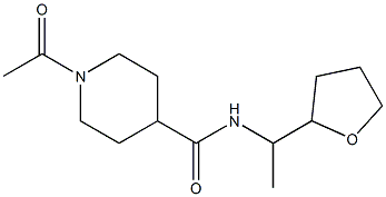 1-acetyl-N-[1-(oxolan-2-yl)ethyl]piperidine-4-carboxamide Struktur