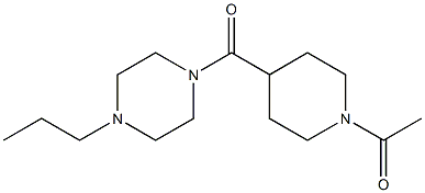 1-[4-(4-propylpiperazine-1-carbonyl)piperidin-1-yl]ethanone Struktur