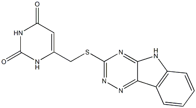 6-(5H-[1,2,4]triazino[5,6-b]indol-3-ylsulfanylmethyl)-1H-pyrimidine-2,4-dione Struktur