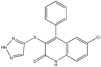 6-chloro-4-phenyl-3-(2H-triazol-4-ylsulfanyl)-1H-quinolin-2-one Struktur