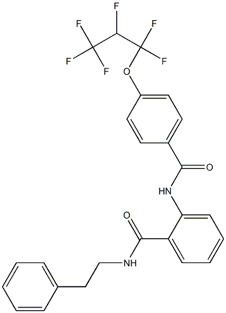 2-[[4-(1,1,2,3,3,3-hexafluoropropoxy)benzoyl]amino]-N-(2-phenylethyl)benzamide Struktur