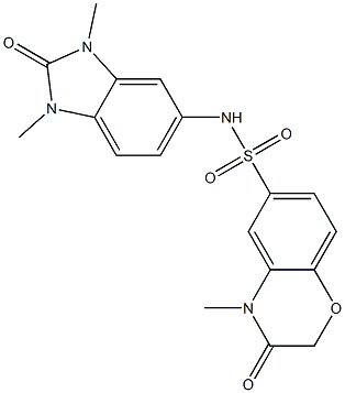 N-(1,3-dimethyl-2-oxobenzimidazol-5-yl)-4-methyl-3-oxo-1,4-benzoxazine-6-sulfonamide Struktur