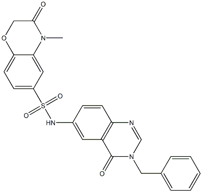 N-(3-benzyl-4-oxoquinazolin-6-yl)-4-methyl-3-oxo-1,4-benzoxazine-6-sulfonamide Struktur