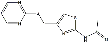 N-[4-(pyrimidin-2-ylsulfanylmethyl)-1,3-thiazol-2-yl]acetamide Struktur