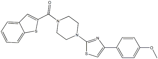 1-benzothiophen-2-yl-[4-[4-(4-methoxyphenyl)-1,3-thiazol-2-yl]piperazin-1-yl]methanone Struktur