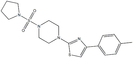 4-(4-methylphenyl)-2-(4-pyrrolidin-1-ylsulfonylpiperazin-1-yl)-1,3-thiazole Struktur