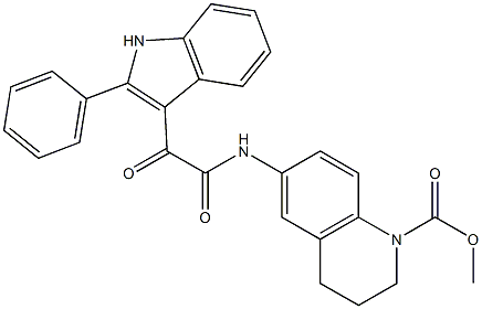 methyl 6-[[2-oxo-2-(2-phenyl-1H-indol-3-yl)acetyl]amino]-3,4-dihydro-2H-quinoline-1-carboxylate Struktur