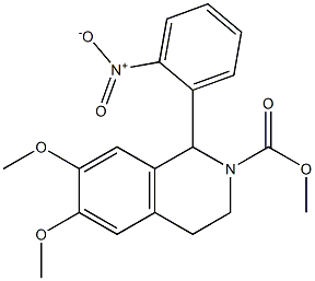 methyl 6,7-dimethoxy-1-(2-nitrophenyl)-3,4-dihydro-1H-isoquinoline-2-carboxylate Struktur