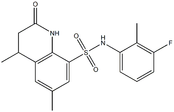 N-(3-fluoro-2-methylphenyl)-4,6-dimethyl-2-oxo-3,4-dihydro-1H-quinoline-8-sulfonamide Struktur