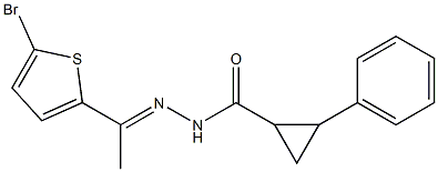 N-[(E)-1-(5-bromothiophen-2-yl)ethylideneamino]-2-phenylcyclopropane-1-carboxamide Struktur