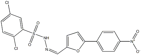 2,5-dichloro-N-[(Z)-[5-(4-nitrophenyl)furan-2-yl]methylideneamino]benzenesulfonamide Struktur