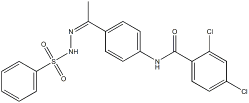 N-[4-[(Z)-N-(benzenesulfonamido)-C-methylcarbonimidoyl]phenyl]-2,4-dichlorobenzamide Struktur