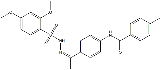 N-[4-[(Z)-N-[(2,4-dimethoxyphenyl)sulfonylamino]-C-methylcarbonimidoyl]phenyl]-4-methylbenzamide Struktur