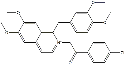 1-(4-chlorophenyl)-2-[1-[(3,4-dimethoxyphenyl)methyl]-6,7-dimethoxyisoquinolin-2-ium-2-yl]ethanone Structure