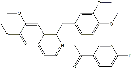 2-[1-[(3,4-dimethoxyphenyl)methyl]-6,7-dimethoxyisoquinolin-2-ium-2-yl]-1-(4-fluorophenyl)ethanone Structure