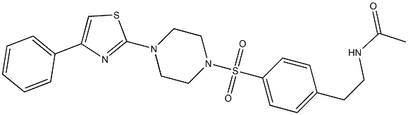 N-[2-[4-[4-(4-phenyl-1,3-thiazol-2-yl)piperazin-1-yl]sulfonylphenyl]ethyl]acetamide Struktur