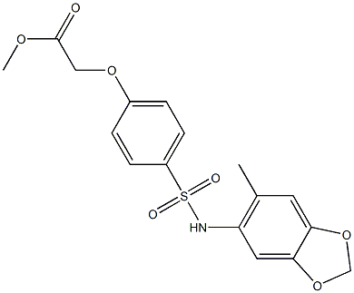 methyl 2-[4-[(6-methyl-1,3-benzodioxol-5-yl)sulfamoyl]phenoxy]acetate Struktur