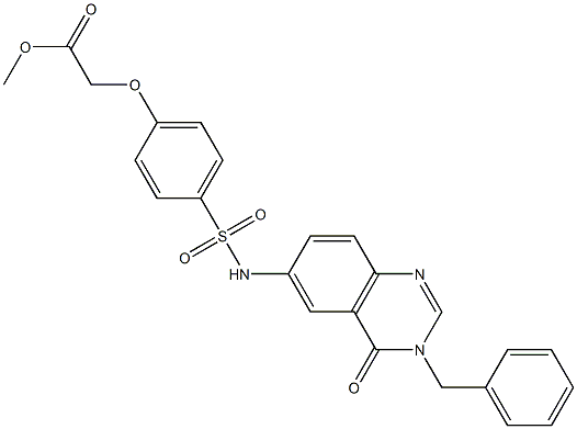 methyl 2-[4-[(3-benzyl-4-oxoquinazolin-6-yl)sulfamoyl]phenoxy]acetate Struktur