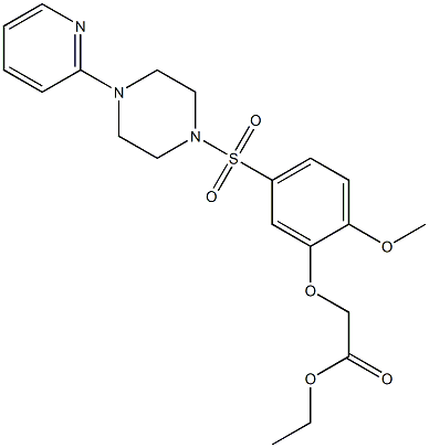 ethyl 2-[2-methoxy-5-(4-pyridin-2-ylpiperazin-1-yl)sulfonylphenoxy]acetate Struktur