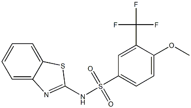 N-(1,3-benzothiazol-2-yl)-4-methoxy-3-(trifluoromethyl)benzenesulfonamide Struktur