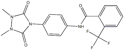 N-[4-(1,2-dimethyl-3,5-dioxo-1,2,4-triazolidin-4-yl)phenyl]-2-(trifluoromethyl)benzamide Struktur