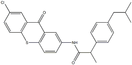 N-(7-chloro-9-oxothioxanthen-2-yl)-2-[4-(2-methylpropyl)phenyl]propanamide Struktur