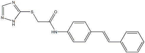 N-[4-[(E)-2-phenylethenyl]phenyl]-2-(1H-1,2,4-triazol-5-ylsulfanyl)acetamide Struktur