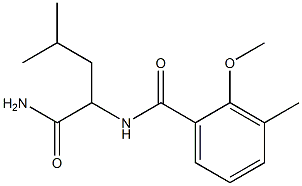 N-(1-amino-4-methyl-1-oxopentan-2-yl)-2-methoxy-3-methylbenzamide Struktur