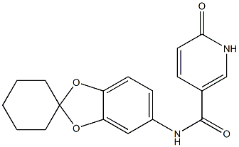 6-oxo-N-spiro[1,3-benzodioxole-2,1'-cyclohexane]-5-yl-1H-pyridine-3-carboxamide Struktur