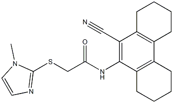 N-(10-cyano-1,2,3,4,5,6,7,8-octahydrophenanthren-9-yl)-2-(1-methylimidazol-2-yl)sulfanylacetamide Struktur