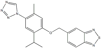 5-[[5-methyl-2-propan-2-yl-4-(tetrazol-1-yl)phenoxy]methyl]-2,1,3-benzothiadiazole Struktur