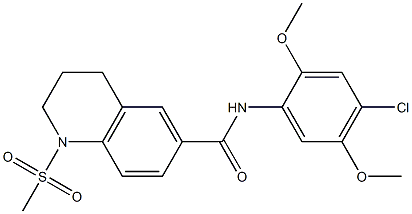 N-(4-chloro-2,5-dimethoxyphenyl)-1-methylsulfonyl-3,4-dihydro-2H-quinoline-6-carboxamide Struktur