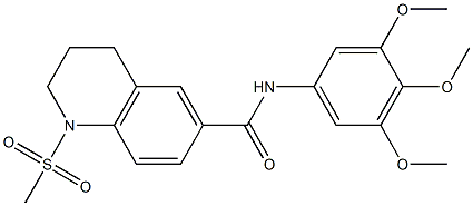 1-methylsulfonyl-N-(3,4,5-trimethoxyphenyl)-3,4-dihydro-2H-quinoline-6-carboxamide Struktur