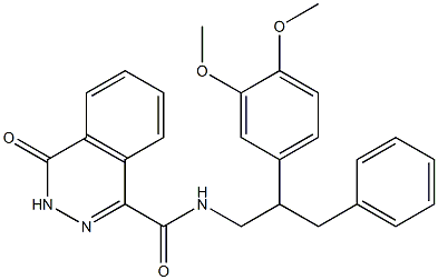 N-[2-(3,4-dimethoxyphenyl)-3-phenylpropyl]-4-oxo-3H-phthalazine-1-carboxamide Struktur