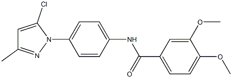 N-[4-(5-chloro-3-methylpyrazol-1-yl)phenyl]-3,4-dimethoxybenzamide Struktur