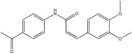 (Z)-N-(4-acetylphenyl)-3-(3,4-dimethoxyphenyl)prop-2-enamide Struktur
