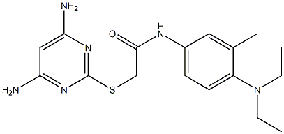 2-(4,6-diaminopyrimidin-2-yl)sulfanyl-N-[4-(diethylamino)-3-methylphenyl]acetamide Struktur