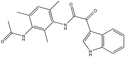 N-(3-acetamido-2,4,6-trimethylphenyl)-2-(1H-indol-3-yl)-2-oxoacetamide Struktur