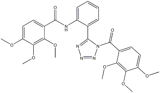 2,3,4-trimethoxy-N-[2-[1-(2,3,4-trimethoxybenzoyl)tetrazol-5-yl]phenyl]benzamide Struktur